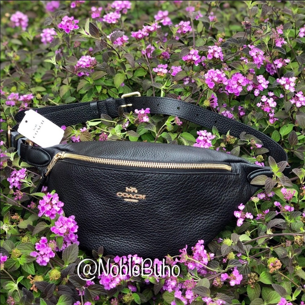 COACH Belt Bag / Fanny Pack Pebble Black F48738 - Picture 4 of 10